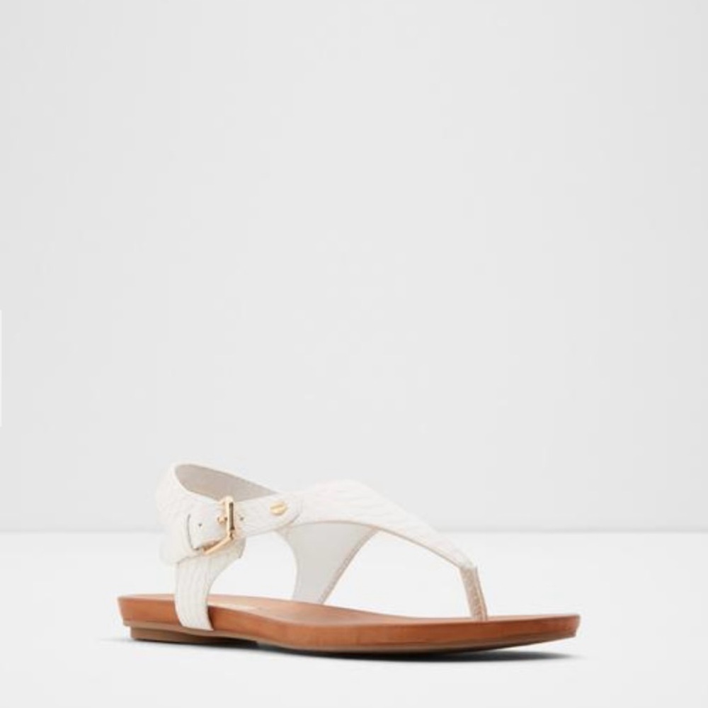 Aldo Mecia Women’s White Flat Sandals; size US 6